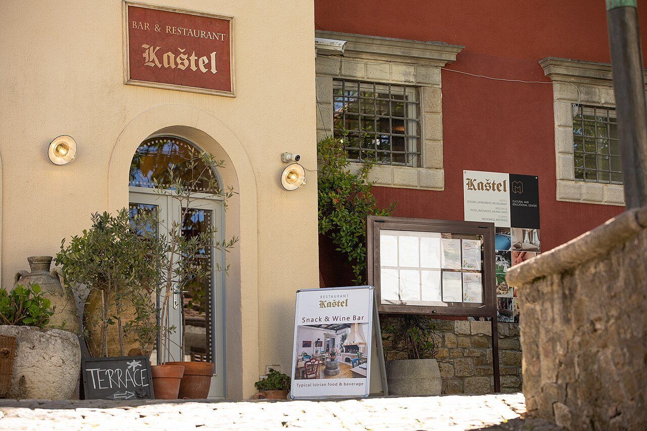 The exterior of Hotel Kaštel in the historic centre.
